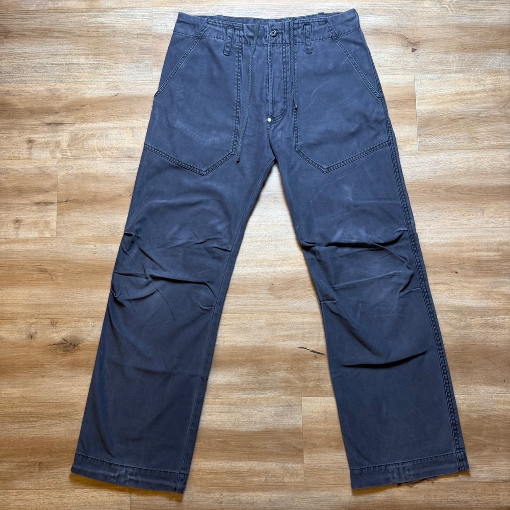 Diesel Utility Pants Mens 30 Navy Blue Faded Patch Pocket Baggy Fit Workwear Y2K